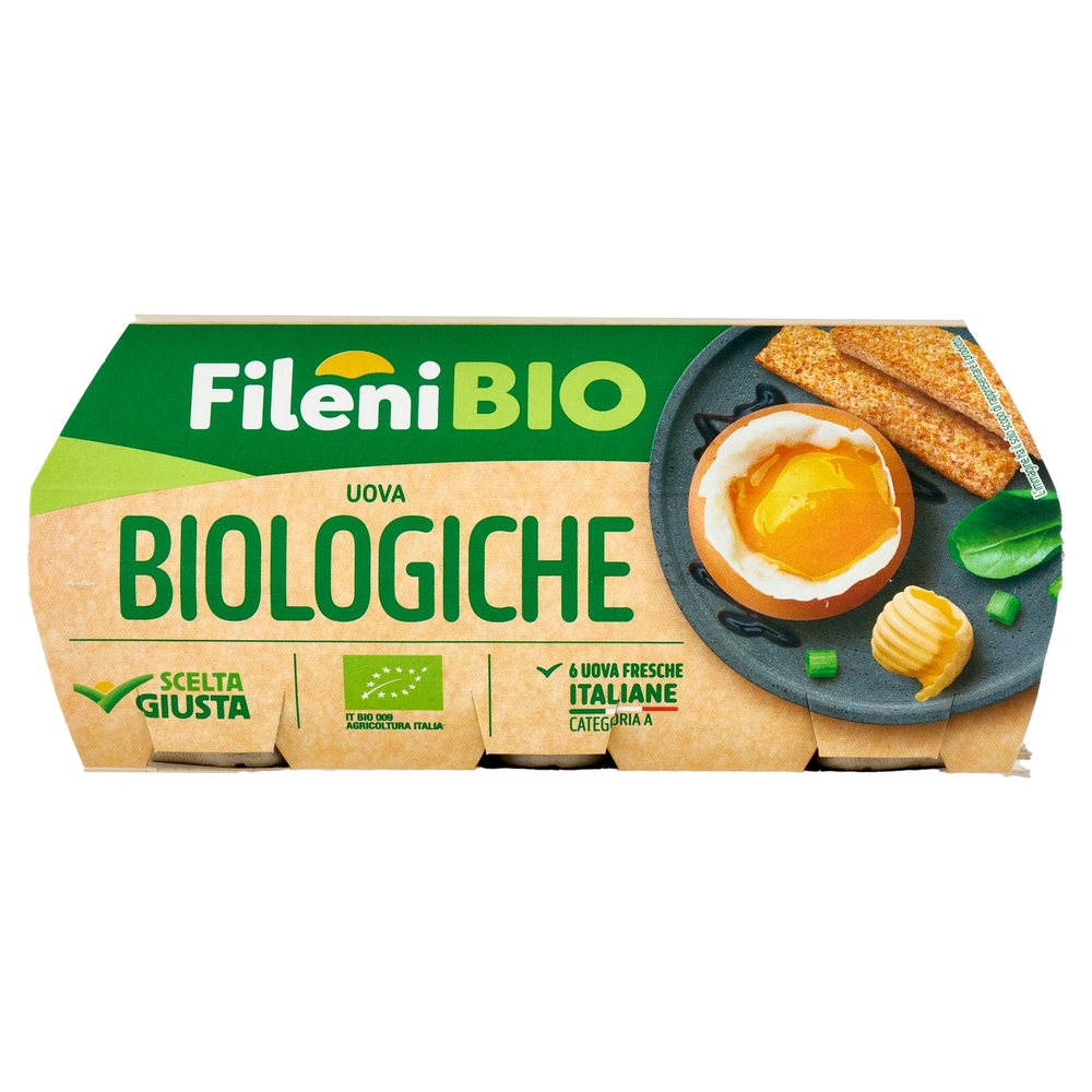 Fileni 6 Uova Fresche Italiane Biologiche 320 g